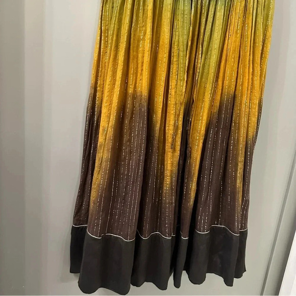 Zara Maxi Skirt Multicolored Metallic Ombré Boho Maxi Skirt 100% Cotton Sz M - Picture 4 of 8